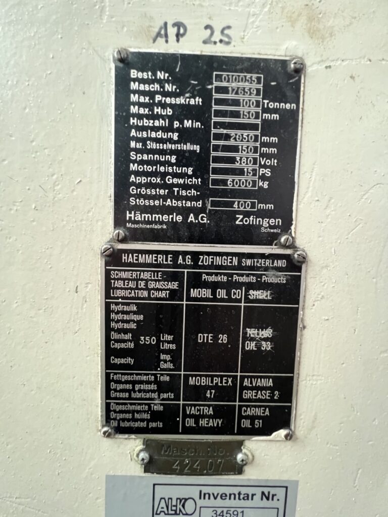 HÄMMERLE 2S-100-2050 | 1978